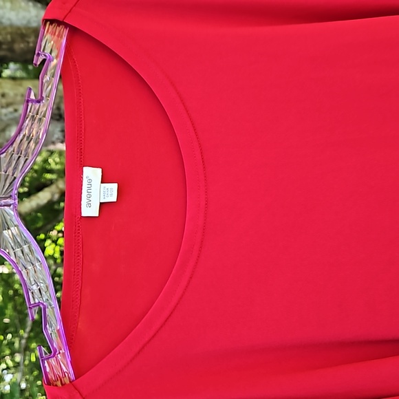 Avenue Top Double Bell Sleeve Relaxed Blouse  Deep Red Women's Plus Size 18/20 - Picture 7 of 16